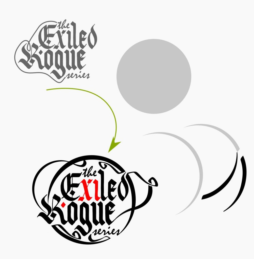 exiled rogue calligraphy logo process 05